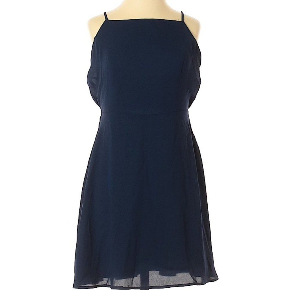 Forever 21 Navy Chiffon Dress strappy back